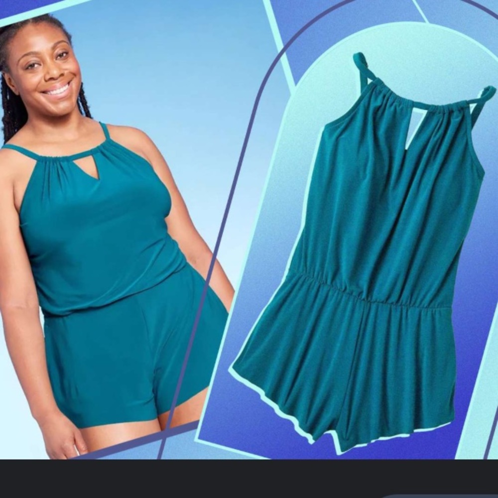 NWTS!! Aquagreen Flattering Romper Swimsuit